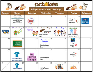 REVISED October 2025 Activity Calendar✨